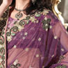 Byzantium Violet Handwork Net Saree